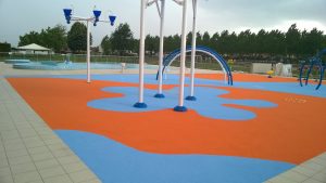 Wetpour rubber for water parks