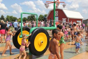 Tractor farm theme water play